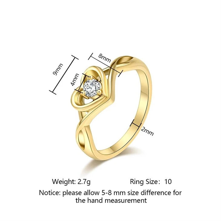 Heart CZ ring women 04 Heart CZ ring women 04