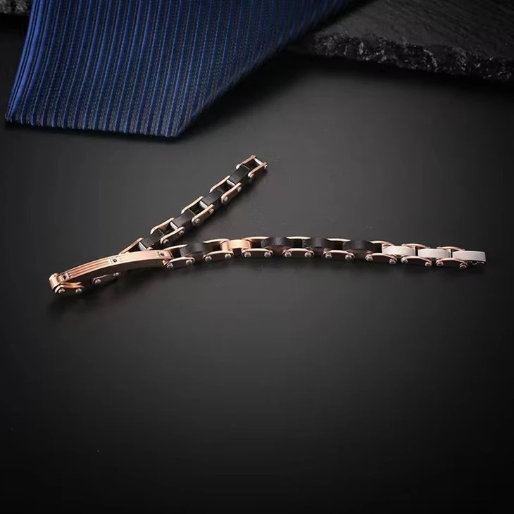 Fashion Trendy Black Jewelry Men Stainless Steel Wooden Bracelets Fashion Trendy Black Jewelry Men Stainless Steel Wooden Bracelets