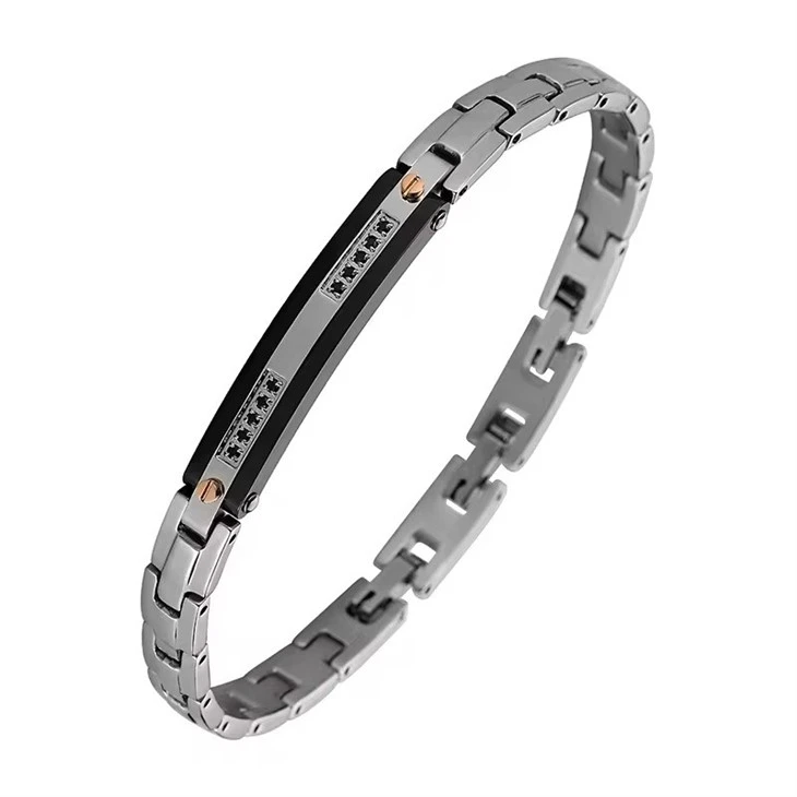 New Design Jewelry Silver Zircon Stainless Steel Silver Bracelets For Men New Design Jewelry Silver Zircon Stainless Steel Silver Bracelets For Men