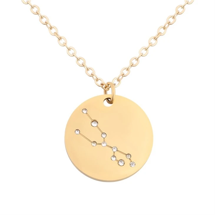 Zircon Constellation Disc Pendant Necklace suppliers Zircon Constellation Disc Pendant Necklace suppliers