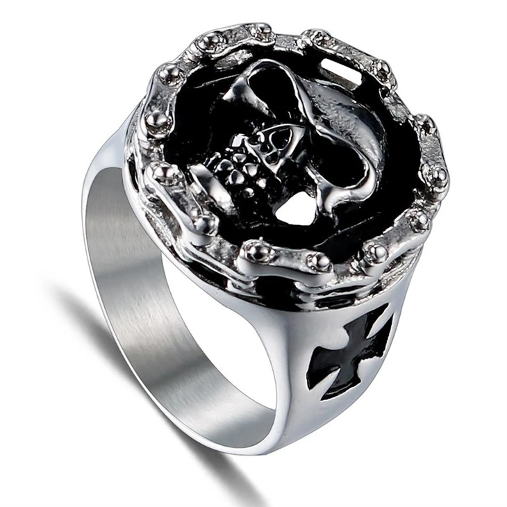 Chain-Edge Skull Cross Gothic Ring suppliers Chain-Edge Skull Cross Gothic Ring suppliers